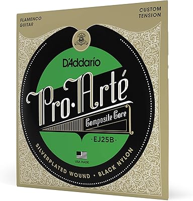 Cordes de guitare d'addario classique pro arte flamenco ej25b en nylon