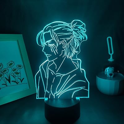 Lmyh anime attack on titan 4 eren yeager lampe led 3d pour chambre