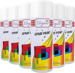 Peinture en aérosol polyvalente élégante blanc brillant 400 ml paquet de 6