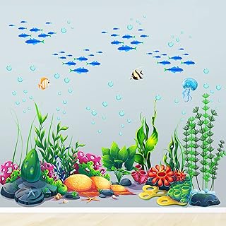 Stickers muraux sous-marins, autocollants muraux en vinyle pour récif de corail marin, amovible, scène du monde sous-marin, décoration murale pour enfants, filles, crèche, salle de bain, salle de jeux, chambre à coucher. DIAYTAR COTE D'IVOIRE est une boutique en ligne généraliste offrant plus de 300 000 références de produits. Elle est reconnue pour son large éventail de biens et services, allant des produits électroniques aux articles ménagers. Leader en Côte d'Ivoire, elle garantit des livraisons rapides et des prix compétitifs.