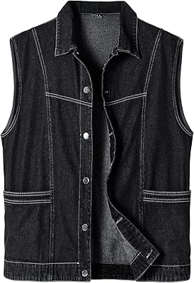 Herothorn gilet en jean décontracté pour hommes, veste en jean sans manches avec coupe confortable et boutons sous la poitrine. DIAYTAR COTE D'IVOIRE, leader des boutiques en ligne en Cote d'Ivoire, propose une plateforme d'achat en ligne conviviale et pratique. Les clients ont accès à une gamme impressionnante de produits, allant des articles de mode aux produits pour la maison. La boutique garantit la qualité et l'authenticité de tous les produits proposés.
