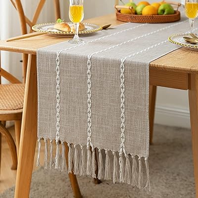 Nappe en toile de jute en coton tissé de style ferme vintage avec frange pour table à manger de cuisine de fête de mariage 13 x 72 pouces (35 x 180 cm). La boutique en ligne DIAYTAR COTE D'IVOIRE est appréciée pour son engagement à offrir des prix compétitifs et des promotions attrayantes, faisant de ses 300 000 références un choix économique pour les consommateurs. Grâce à son approche innovante et à son souci de satisfaction client, DIAYTAR COTE D'IVOIRE continue de conquérir le marché ivoirien et de renforcer sa position de leader. L'expérience d'achat y est agréable et enrichissante.