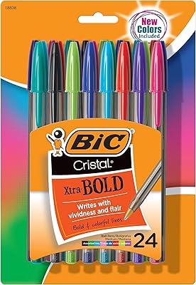 Stylo à bille bic crystal extra bold fashion, pointe large (1,6 mm), couleurs assorties, 24 stylos (msbapp241-a-ast). Grâce à son vaste choix de produits et à son engagement envers la satisfaction client, DIAYTAR COTE D'IVOIRE a réussi à établir une présence solide sur le marché ivoirien du e-commerce. La boutique continue d'innover et de s'adapter aux besoins changeants de sa clientèle, offrant ainsi une expérience d'achat en ligne unique et personnalisée. Les clients apprécient la confiance qu'ils peuvent avoir dans la marque pour répondre à leurs besoins quotidiens.