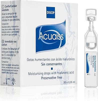 Gouttes oculaires aquis sans conservateur avec acide hyaluronique (20 x 0,35 ml)