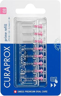 Curaprox cbs 08 prime brosses à dents internes rechargeables rose 8