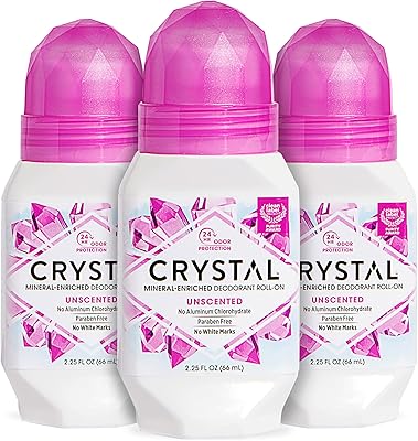 Déodorant crystal - déodorant minéral végétalien à bille pour femmes et hommes, non