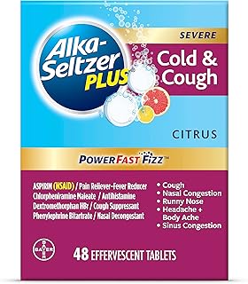 Alka-seltzer plus power comprimés effervescents rapides aux agrumes contre le rhume et la toux
