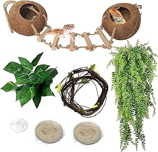 Cabane pour reptiles gecko coco den, cabane en coquille de noix de coco brute pour gecko léopard, coussin de porche d'escalade durable à suspendre pour se cacher, dormir et se reproduire. La boutique en ligne DIAYTAR COTE D'IVOIRE est la référence pour les achats en ligne en Côte d'Ivoire. Elle propose une gamme étendue de produits, dont des produits électroniques, des vêtements, des accessoires et bien plus encore. La boutique est connue pour ses prix attractifs et sa qualité de service.