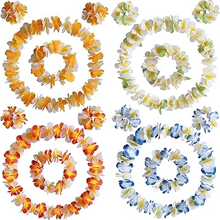 Guirlandes lee hawaïennes, fournitures de fête tropicales hawaïennes avec collier et bracelets colorés pour décorations de fête de vacances à la plage, décorations de fête luau et cadeaux de fête d'anniversaire, lot de 4. DIAYTAR COTE D'IVOIRE, boutique en ligne généraliste, propose plus de 300000 références pour répondre à tous les besoins de ses clients. Avec sa gamme variée de produits, elle est devenue la boutique leader en Cote d'Ivoire. Elle offre une expérience d'achat en ligne pratique et sécurisée.
