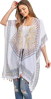 Cardigan kimono long bohème - cardigan tricoté pour bain de plage, châle, caftan