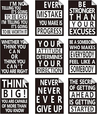 9 pièces autocollants muraux de motivation spirituelle inspirante citations positives autocollants pour bibliothèque