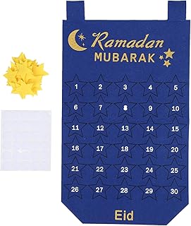 Calendrier de l'aïd avec 30 autocollants étoiles 45 x 27,8 cm pour enfants