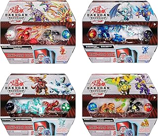 Pack de 4 figurines à collectionner bakugan cirrus ultra avec équipement baku