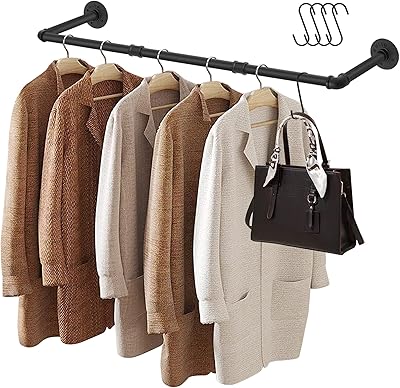 Portant à vêtements industriel autme avec 4 crochets 40"-40" portant mural robuste
