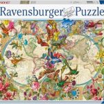 Puzzle carte du monde de la flore et de la faune ravens berger