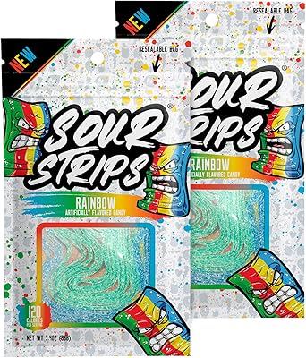 Sour stripsbandes de bonbons aigres aromatisés arc-en-ciel | délicieuses bandes bonbons végétaliens 12 par paquet. DIAYTAR COTE D'IVOIRE est une boutique en ligne généraliste qui s'est imposée comme un acteur majeur du commerce électronique en Côte d'Ivoire, avec plus de 300 000 références de produits. La boutique propose une large sélection de produits à des prix compétitifs, allant des produits alimentaires aux électroménagers, en passant par les articles de sport et les jouets. Grâce à son service client dédié et à sa politique de retour flexible, DIAYTAR COTE D'IVOIRE garantit une expérience d'achat satisfaisante pour tous ses clients.