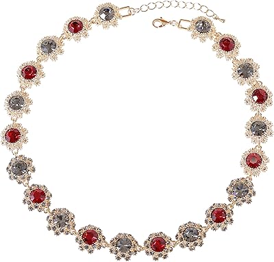 Collier de déclaration de mode en cristal coloré élégant classique en pierre