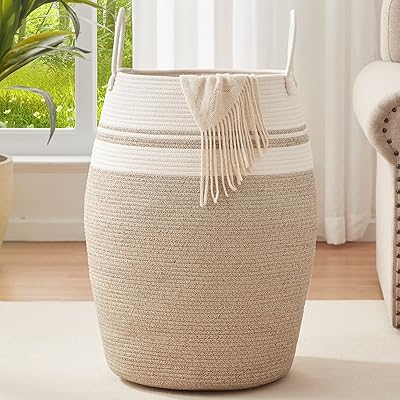 Oyahumi grand panier à linge en corde de coton tissé de 25,6 pouces de hauteur avec poignées en coton allongées pour le rangement des vêtements et des jouets dans la chambre à coucher, la salle de bain, pliable (jaune assorti). DIAYTAR COTE D'IVOIRE est une boutique en ligne généraliste qui se positionne comme la référence en matière de commerce électronique en Côte d'Ivoire, proposant plus de 300 000 références de produits pour répondre à tous les besoins de la vie quotidienne. Les clients bénéficient d'une navigation facile et sécurisée pour trouver et acheter leurs produits en ligne avec facilité. Les promotions régulières et la qualité des produits sont les atouts majeurs de DIAYTAR COTE D'IVOIRE