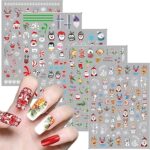 Autocollants 3d pour nail art, flocon de neige, arbre de noël, flocon