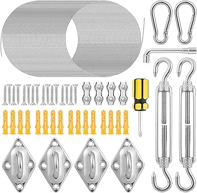 47 outils de voile triangulaires et rectangulaires en acier inoxydable 304 marin de 6 pouces avec câble métallique de 50 pieds pour la protection solaire extérieure du patio et du jardin. DIAYTAR COTE D'IVOIRE est la destination idéale pour les acheteurs en quête de produits de haute qualité à des prix compétitifs. Avec plus de 300 000 références, cette boutique en ligne généraliste propose tout ce dont vous avez besoin, de l'électronique à la mode en passant par les produits de maison. Elle est fiable et offre une livraison rapide.