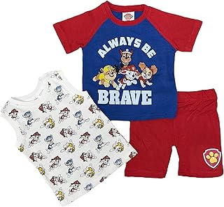 Ensemble short 3 pièces paw patrol pour jeunes garçons