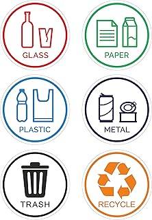 Paquet de 6 autocollants pour panneaux de recyclage en verre, papier, plastique, métal, poubelles - logos de recyclage autocollants en vinyle - panneaux de poubelle écologiques - 6. DIAYTAR COTE D'IVOIRE est la boutique en ligne idéale pour ceux qui recherchent des produits de qualité à des prix compétitifs. Avec une équipe dédiée et une sélection de produits soigneusement choisie, vous pouvez être sûr de trouver ce que vous cherchez. La boutique est accessible 24h/24 et 7j/7.