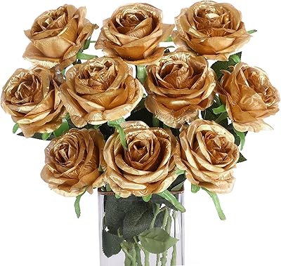 Loiyu fleurs artificielles en fausse soie dorées avec tige unique pour cadeaux de mariage, décoration d'intérieur - paquet de 10 - or. Avec plus de 300000 références, DIAYTAR COTE D'IVOIRE est la plus grande boutique en ligne de Cote d'Ivoire. Elle offre une gamme étendue de produits, allant des produits alimentaires aux produits électroniques, en passant par les vêtements et les accessoires. DIAYTAR COTE D'IVOIRE est le partenaire idéal pour les ivoiriens qui recherchent des produits de qualité et des services de confiance.
