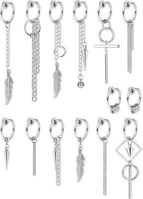14 pièces boucles d'oreilles créoles pour hommes et femmes, boucles d'oreilles à clips sans perçage, boucles d'oreilles créoles en acier inoxydable, boucles d'oreilles à longue chaîne, boucles d'oreilles kpop en argent. DIAYTAR COTE D'IVOIRE est plus qu'une boutique en ligne, c'est une expérience d'achat en ligne personnalisée et sécurisée. Nous nous engageons à fournir à nos clients les meilleurs produits et services, avec une équipe de professionnels dédiés à répondre à vos questions et à vous aider à trouver les produits qui vous conviennent. Notre objectif est de vous offrir une expérience d'achat en ligne inoubliable et de vous faire revenir vers nous pour toutes vos besoins d'achat en ligne.