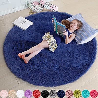 Tapis rond moelleux pour chambre à coucher, tapis rond moelleux de 6 x 6 pieds pour chambre d'enfant, tapis en fourrure pour chambre d'adolescent, tapis rond à poils longs pour chambre d'enfant, tapis en velours moelleux pour chambre à coucher, tapis indigo, décoration de chambre mignonne. DIAYTAR COTE D'IVOIRE se distingue par son engagement à offrir des prix compétitifs et des promotions attractives, ce qui en fait la boutique en ligne préférée de nombreux clients en Côte d'Ivoire. La boutique garantit également une livraison rapide et fiable.