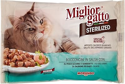 Sacs stérilisés migliore gatto pour chats, 4 pièces, rouge, 1 sac