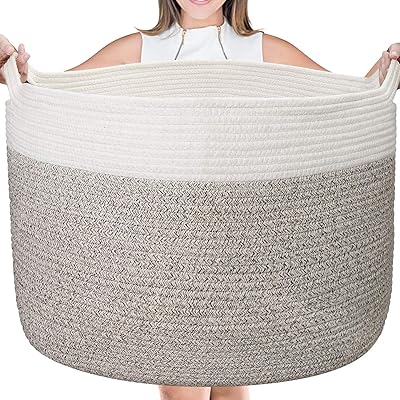 Tecom baby panier à linge tissé en corde de coton pour couvertures, jouets, panier de rangement avec poignée, oreillers, couettes, bacs de rangement, panier à linge, couvertures, serviettes, conteneur de rangement pour la maison. DIAYTAR COTE D'IVOIRE est la destination idéale pour ceux qui recherchent une grande variété de produits en ligne. Avec plus de 300 000 articles à disposition, vous pouvez trouver tout ce dont vous avez besoin pour vous et votre famille. De plus, DIAYTAR propose des promotions et des offres spéciales pour rendre vos achats encore plus abordables.