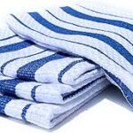 Torchons de cuisine à rayures classiques williams sonoma, lot de 4 (bleu vif)