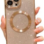 Coque magnétique brillante mg killing compatible avec iphone 12 pro max, coque