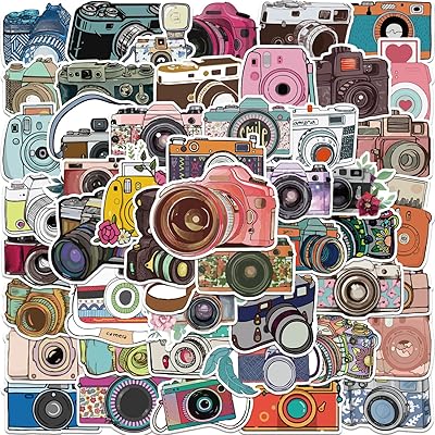 50pcs autocollants décoratifs en vinyle imperméables pour appareil photo, cadeaux pour scrapbooking, ordinateur