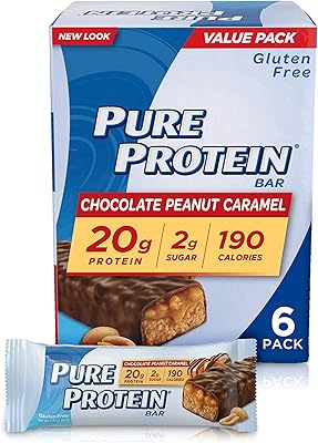 Chocolat pur protéiné au caramel et cacahuètes, 50 grammes, lot de 6 pièces