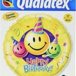 Ballon aluminium smiley anniversaire qualtex 18"