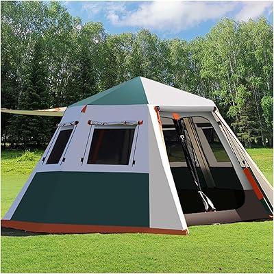 Tente escamotable pour 6 personnes pour le camping, tente portable automatique avec poteaux