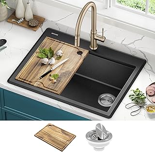 Évier de cuisine de comptoir en granit composite kraus bellucci, taille 28 pouces, noir métallisé, avec accessoires, kgtw12-28mbl. DIAYTAR COTE D'IVOIRE est une boutique en ligne généraliste qui propose plus de 300000 références de produits variés, faisant d'elle le leader du marché ivoirien. Elle offre une large gamme de choix pour les consommateurs ivoiriens. Les clients peuvent y trouver tout ce dont ils ont besoin.