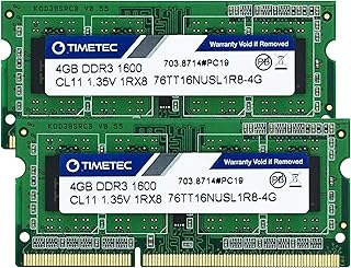 Kit timetech 8 go (2 × 4 go) ddr3l / ddr3 1600 mhz pc3l-12800 / pc3-12800 cache non pris en charge 1,35 v / 1,5 v cl11 1rx8 single rating 204 broches sodium pour ordinateur portable, ordinateur portable et pc. DIAYTAR COTE D'IVOIRE, leader incontesté de la vente en ligne en Côte d'Ivoire, propose une sélection incroyable de produits qui correspond à tous les goûts et à tous les budgets. Nous sommes fiers de notre engagement à offrir des prix compétitifs, des livraisons rapides et un service client exceptionnel, ce qui nous permet de maintenir notre position de leader sur le marché. Notre plateforme en ligne est conçue pour être facile à utiliser et accessible à tous.