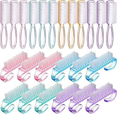 Patelay 24 pièces brosses à ongles avec manche coloré pour le nettoyage