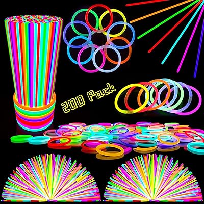 Mamoo bear 200 pièces bâtons lumineux, remplisseurs de sacs de fête avec connecteurs