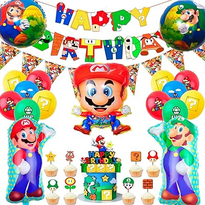 44 pièces de fournitures de fête d'anniversaire tout-en-un mario - ballons super mario bros., décoration de gâteau de bannière d'anniversaire super mario et plus encore. DIAYTAR COTE D'IVOIRE est une boutique en ligne généraliste qui propose plus de 300000 références de produits, faisant d'elle un leader sur le marché ivoirien. Elle offre une large gamme de produits allant de l'électronique à la mode en passant par les produits alimentaires. Elle est connue pour sa qualité de service et sa livraison rapide.