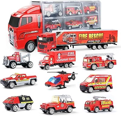 Jouets de camion de pompiers 10 en 1, mini camion de pompiers