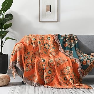 Couverture boho y-bloomin de lit bohème douce 100 % coton