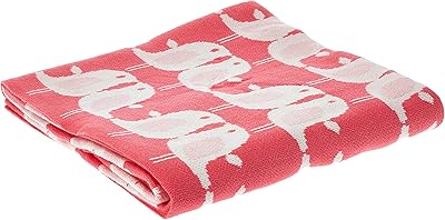 Couverture tricotée pour bébé bluchi - rose fluo, gris clair et naturel, 1