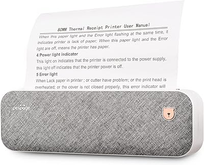 Imprimante portable bipepage, imprimante de voyage bluetooth sans fil a4, imprimante thermique portable