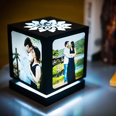 Cadeaux personnalisés par zuki fossey - lampes rotatives nostalgiques | cadres photo led