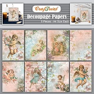 Papier de découpage artisanal a4 - angel set 1 & 2 (8 pièces)