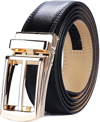 Ceintures à cliquet en cuir pour hommes avec boucle à pression, ceinture habillée