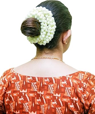 Masque ghagra au jasmin artificiel réaliste alankara / guirlande de jasmin mullaboff mal